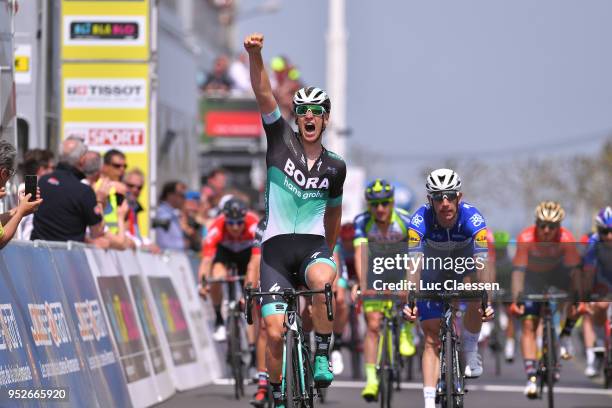 Arrival / Pascal Ackermann of Germany and Team Bora-Hansgrohe / Celebration / Michael Morkov of Denmark and Team Quick-Step Floors / during the 72nd...