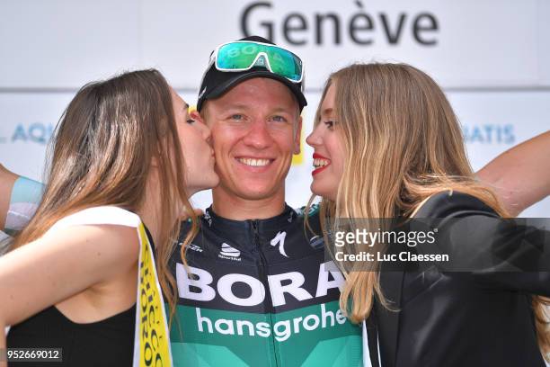 Podium / Pascal Ackermann of Germany and Team Bora-Hansgrohe / Celebration / during the 72nd Tour de Romandie 2018, Stage 5 a 181,8km stage from...