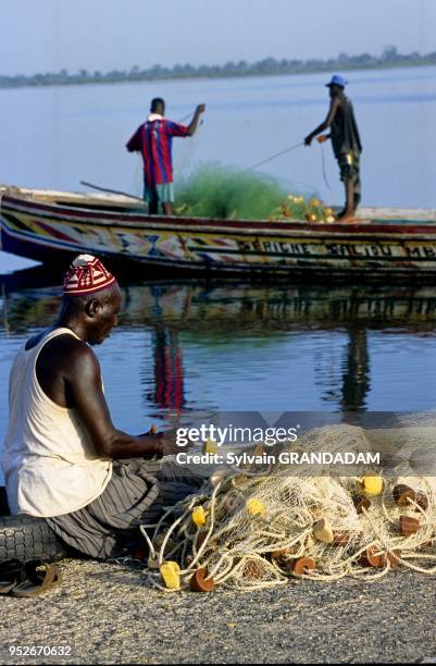 Foundiougne village on the "Bolong" river bank. Sine Saloum province. Senegal.