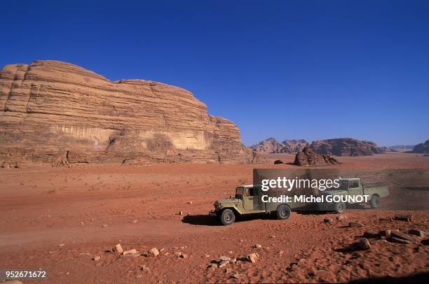 Desert du Wadi Rum en Jordanie dans la region d'Aqaba.