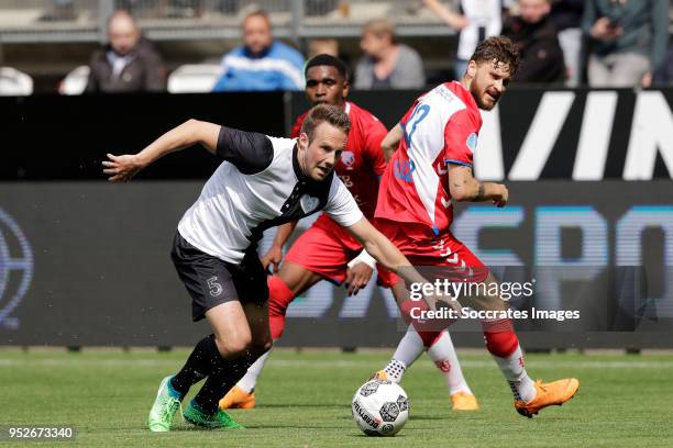 Bart van Hintum of Heracles Almelo, Mateusz Klich of FC Utrecht during the Dutch Eredivisie match between Heracles Almelo v FC Utrecht at the Polman...