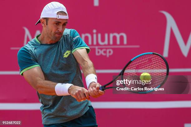 Tim Smyczek from United States of America in action during the match between Tim Smyczek and Francisco Cabral for Millennium Estoril Open 2018 -...