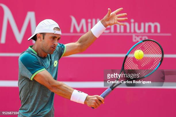 Tim Smyczek from United States of America in action during the match between Tim Smyczek and Francisco Cabral for Millennium Estoril Open 2018 -...