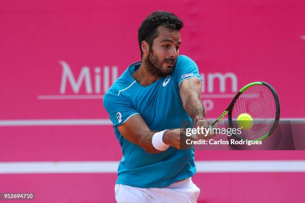 Salvatore Caruso from Italy in action during the match between Corentin Moutet and Salvatore Caruso for Millennium Estoril Open 2018 - Qualify Round...