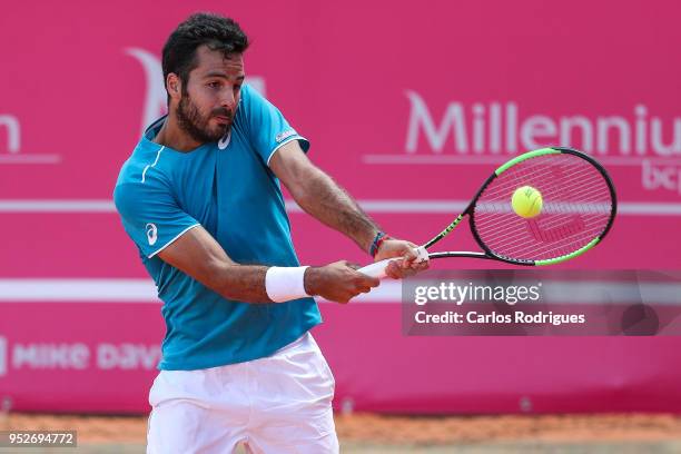 Salvatore Caruso from Italy in action during the match between Corentin Moutet and Salvatore Caruso for Millennium Estoril Open 2018 - Qualify Round...