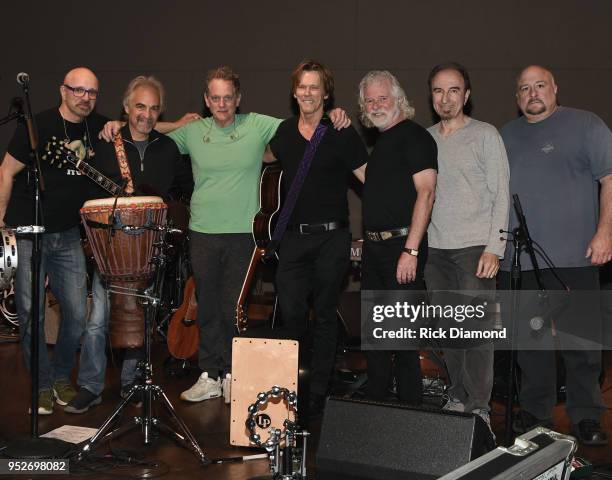 Host/Rolling Stones Keyboardist Chuck Leavell and Lester Holt NBC Nightly News/Dateline with Bacon Brothers Band members L/R: Frank Vilardi, Ira...