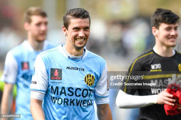 Christian Kum of Roda JC celebrates the victory during the Dutch Eredivisie match between VVVvVenlo - Roda JC at the Seacon Stadium - De Koel on...