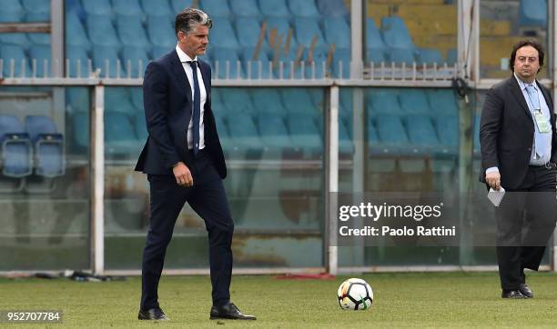 Diego Lopez head coach of Cagliari at the end of the serie A match between UC Sampdoria and Cagliari Calcio at Stadio Luigi Ferraris on April 29,...