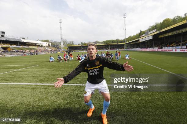 Donis Avdijaj of Roda JC during the Dutch Eredivisie match between VVV Venlo and Roda JC at Seacon stadium De Koel on April 29, 2018 in Venlo, The...