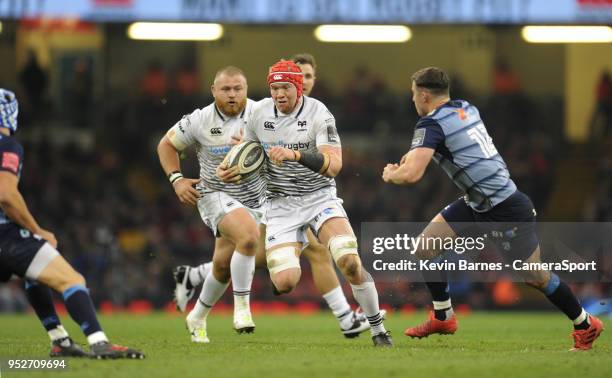 Ospreys' Sam Cross during the Guinness PRO14 Round 21 Judgement Day VI match between Dragons and Scarlets at Principality Stadium on April 28, 2018...