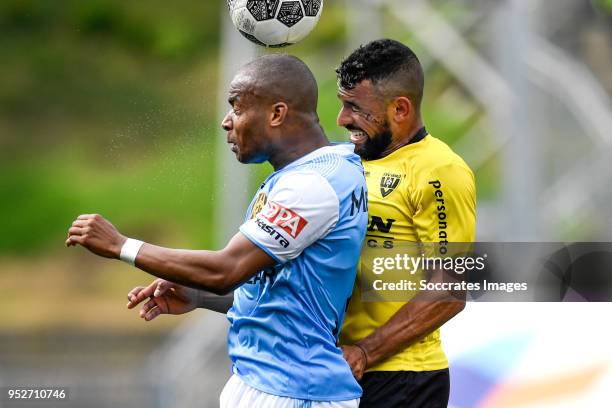 Mikhail Rosheuvel of Roda JC, Leroy Labylle of VVV Venlo during the Dutch Eredivisie match between VVVvVenlo - Roda JC at the Seacon Stadium - De...