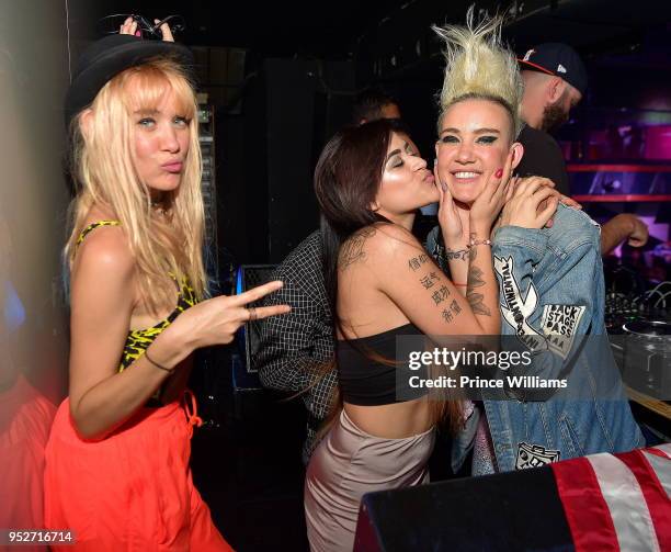 Miriam Nervo and Olivia Nervo of NERVO attend Nervo In Concert at Gold Room on April 29, 2018 in Atlanta, Georgia.