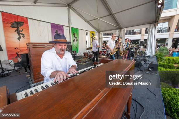 Glen Hartman of The New Orleans Klezmer Allstars perform on the Lagniappe stage during the New Orleans Jazz & Heritage Festival 2018 at Fair Grounds...