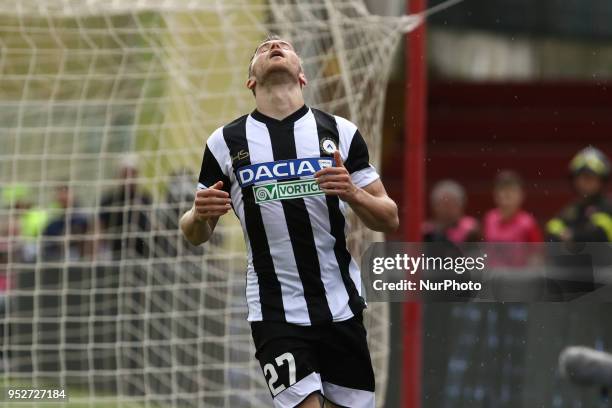 Silvan Widmer of Udinese Calcio during the Italian Serie A football match Benevento Calcio and Udinese Calcio at Ciro Vigorito Stadium in Benevento...