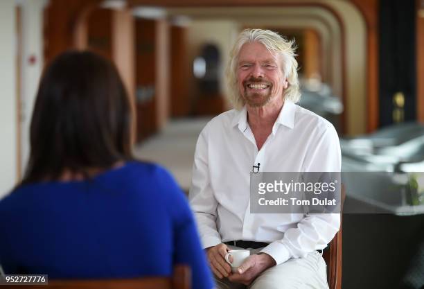 S Middle East anchor, Hadley Gamble and Sir Richard Branson, Founder, Virgin Group and Chairman, Virgin Hyperloop One attend DP World Cargospeed...