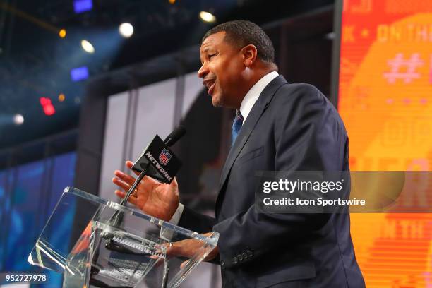 Former Denver Bronco Steve Atwater during the second round of the 2018 NFL Draft on April 27 at AT&T Stadium in Arlington, TX.