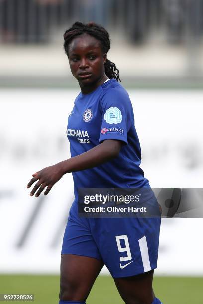 Eniola Aluko of Chelsea appears frustrated during the Women's UEFA Champions League semi final second leg match between VfL Wolfsburg and FC Chelsea...