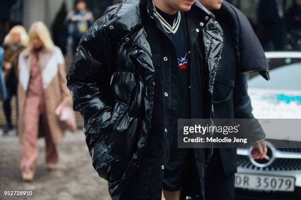 Erik Spanne wears a black puffer jacket on January 26, 2018 in Oslo, Norway.