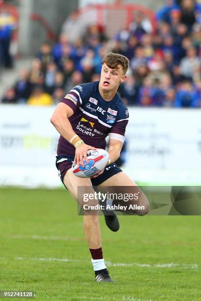 Ash Handley of Leeds Rhinos during the BetFred Super League match between Hull KR and Leeds Rhinos at KCOM Craven Park on April 29, 2018 in Hull,...