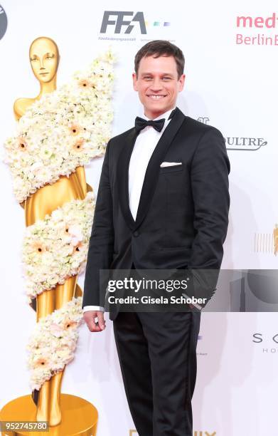 Vinzenz Kiefer during the Lola - German Film Award red carpet at Messe Berlin on April 27, 2018 in Berlin, Germany.