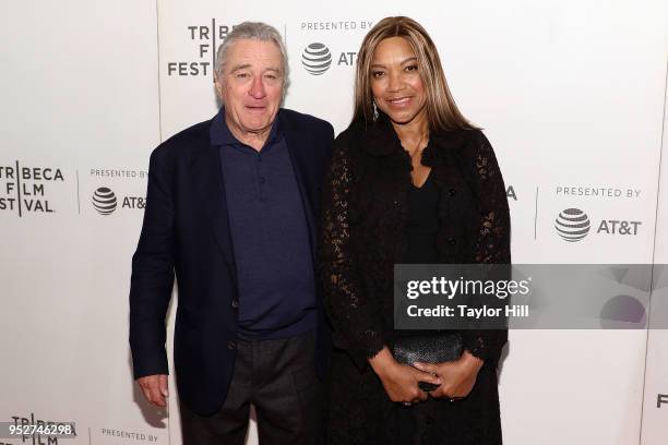Robert De Niro and Grace Hightower attend the premiere of "The Fourth Estate" during the 2018 Tribeca Film Festival at Borough of Manhattan Community...