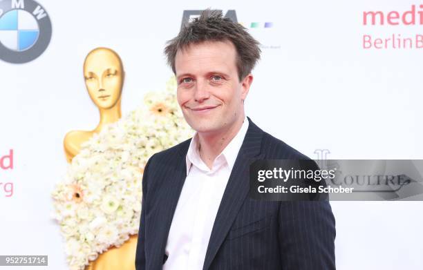 August Diehl during the Lola - German Film Award red carpet at Messe Berlin on April 27, 2018 in Berlin, Germany.