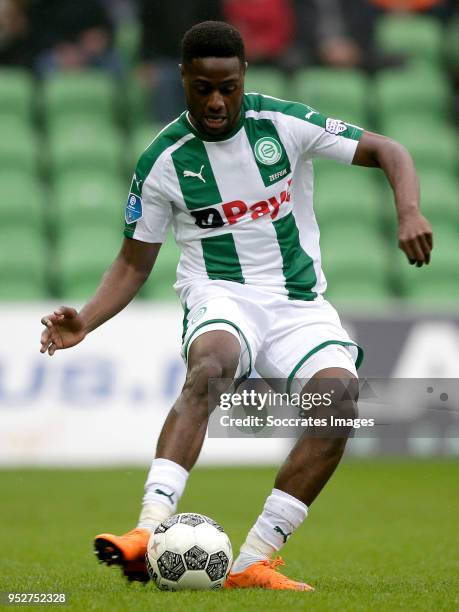 Samir Memisevic of FC Groningen during the Dutch Eredivisie match between FC Groningen v Excelsior at the NoordLease Stadium on April 29, 2018 in...