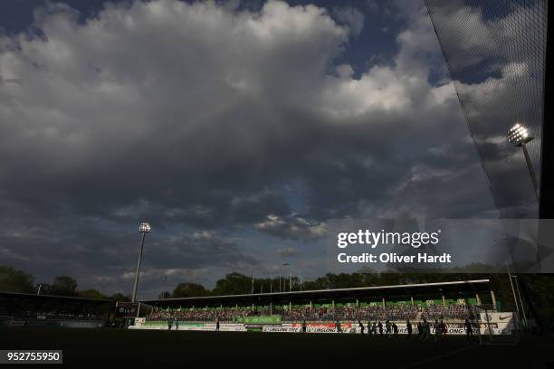 General view during the Women's UEFA Champions League semi final second leg match between VfL Wolfsburg and FC Chelsea at AOK Stadion on April 29,...