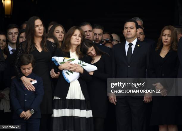 Guatemalan President Jimmy Morales , First Lady Patricia Marroquin and Patricia Escobar , widow of former Guatemalan President and Guatemala City...