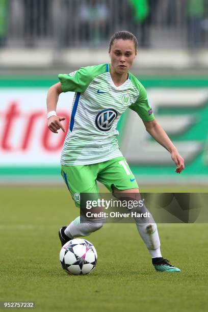 Ewa Pajor of Wolfsburg in action during the Women's UEFA Champions League semi final second leg match between VfL Wolfsburg and FC Chelsea at AOK...