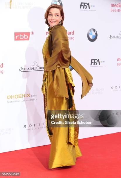 Aglaia Szyszkowitz during the Lola - German Film Award red carpet at Messe Berlin on April 27, 2018 in Berlin, Germany.