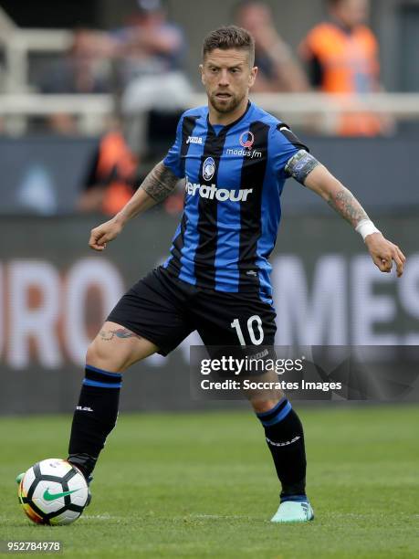 Alejandro Gomez of Atalanta during the Italian Serie A match between Atalanta Bergamo v Genoa at the Stadio Atleti Azzurri d Italia on April 29, 2018...