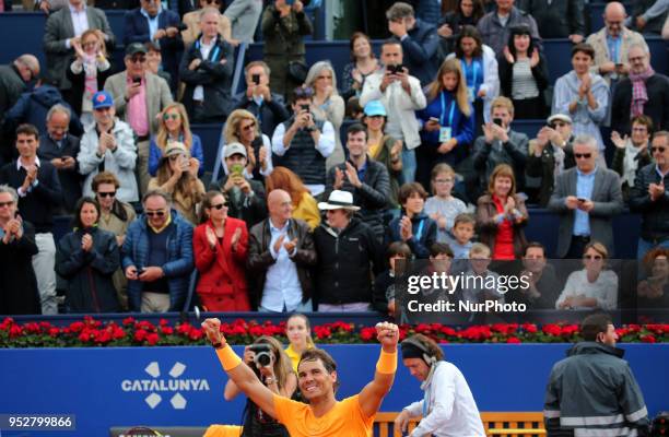 Rafa Nadal during the match against Stefanos Tsitsipas during the final of the Barcelona Open Banc Sabadell, on 29th April 2018 in Barcelona, Spain....