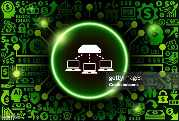 computer connection icon on money and cryptocurrency background - network connection background stock illustrations