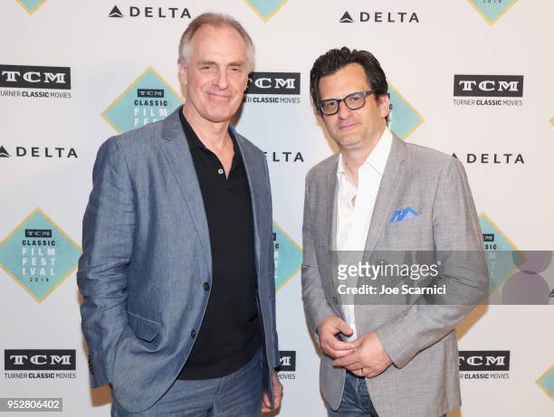 Keith Carradine and TCM host Ben Mankiewicz attend the screening of 'Woman of the Year' during day 4 of the 2018 TCM Classic Film Festival on April...