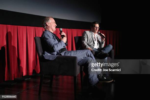 Keith Carradine and TCM host Ben Mankiewicz speak onstage at the screening of 'Woman of the Year' during day 4 of the 2018 TCM Classic Film Festival...