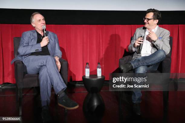 Keith Carradine and TCM host Ben Mankiewicz speak onstage at the screening of 'Woman of the Year' during day 4 of the 2018 TCM Classic Film Festival...