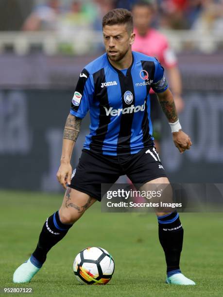 Alejandro Gomez of Atalanta during the Italian Serie A match between Atalanta Bergamo v Genoa at the Stadio Atleti Azzurri d Italia on April 29, 2018...