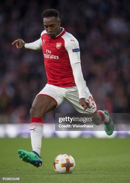 April 26: Danny Welbeck of Arsenal during the UEFA Europa League semi-final 1st Leg match between Arsenal FC and Atletico Madrid at the Emirates...