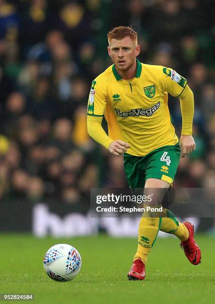 Harrison Reed of Norwich City during the Sky Bet Championship match between Norwich City and Leeds United at Carrow Road on April 28, 2018 in...