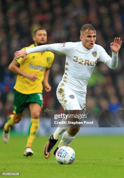 Samuel Saiz of Leeds United during the Sky Bet Championship match between Norwich City and Leeds United at Carrow Road on April 28, 2018 in Norwich,...