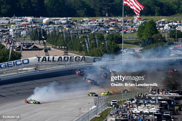 Kyle Busch, driver of the M&M's Flavor Vote Toyota, Clint Bowyer, driver of the Haas Automation Demo Day Ford, Brad Keselowski, driver of the Snap On...