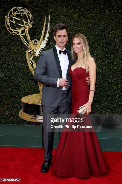 Darin Brooks and Kelly Kruger attend the 45th annual Daytime Emmy Awards at Pasadena Civic Auditorium on April 29, 2018 in Pasadena, California.