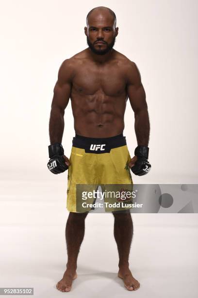 Wilson Reis of Brazil poses for a portrait during a UFC photo session on April 11, 2018 in Glendale, Arizona.