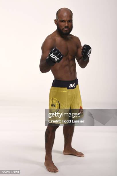 Wilson Reis of Brazil poses for a portrait during a UFC photo session on April 11, 2018 in Glendale, Arizona.