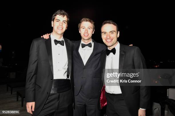 Eli Yokley, Alex Wirth, and Michael Walker attend The Young Turks Watchdog Correspondents Preamble Party at The Hepburn on April 28, 2018 in...