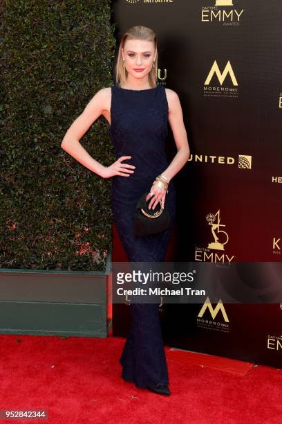 Hayley Erin attends the 45th annual Daytime Emmy Awards at Pasadena Civic Auditorium on April 29, 2018 in Pasadena, California.