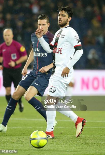 Clement Grenier of Guingamp during the Ligue 1 match between Paris Saint Germain and En Avant Guingamp at Parc des Princes stadium on April 29, 2018...