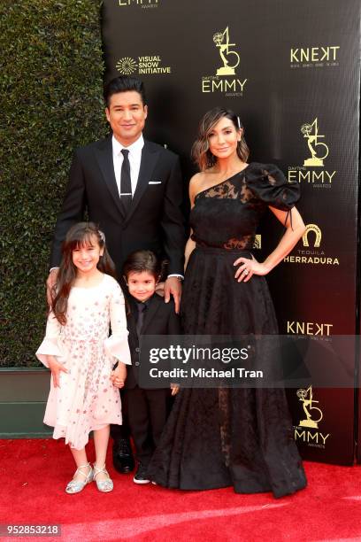 Mario Lopez and Courtney Lopez attend the 45th annual Daytime Emmy Awards at Pasadena Civic Auditorium on April 29, 2018 in Pasadena, California.