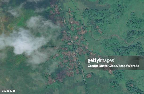 The village of Hpar Wut Chaung, northern Maungdaw township in Myanmar after it was burned down.